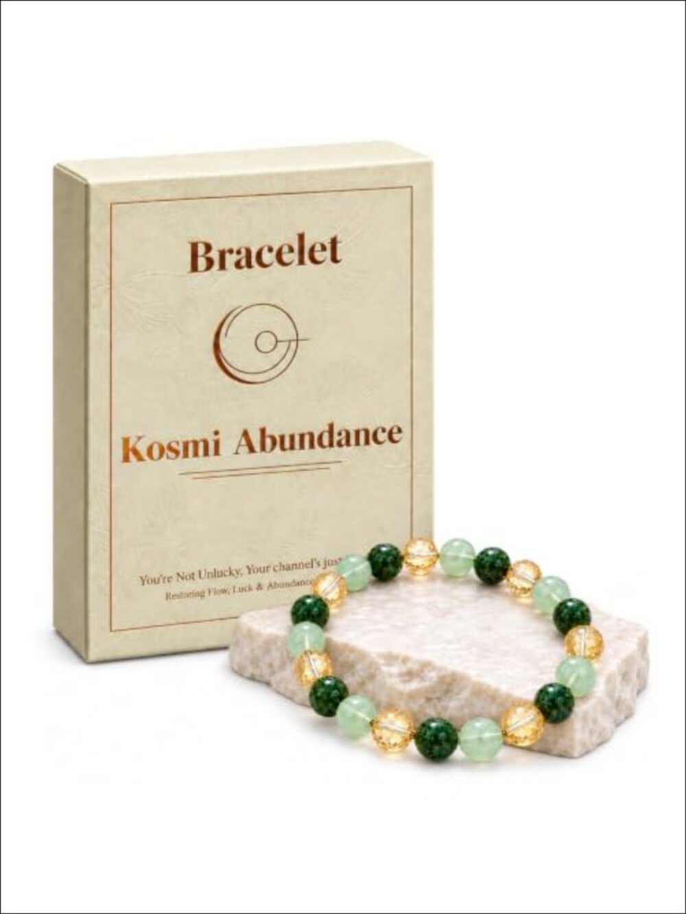Natural Crystal Bead Stretch Bracelet Adjustable Unisex Abundance